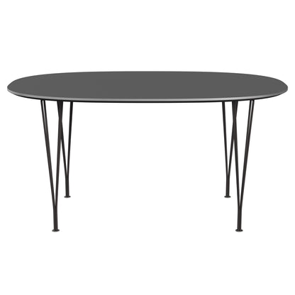 Superellipse™ - B612, Dining Table, 150 X 100 Cm (Table Height - 72 Cm) by Fritz Hansen #Fenix / Grey Bromo (724)/Brushed metal / Aluminium - Matt/Powder Coated Steel / Warm Graphite (180)