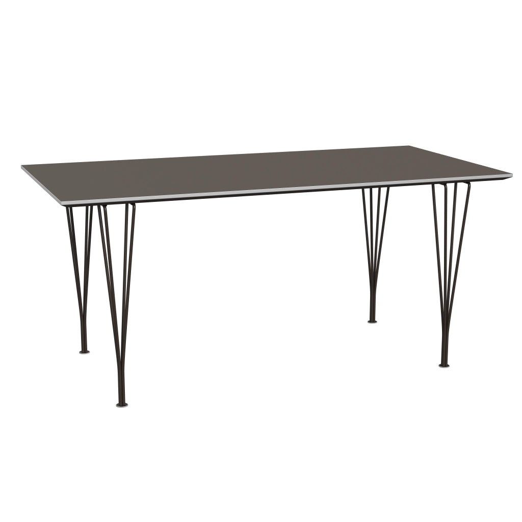 Rectangular - B638, Dining Table, 160 x 80 cm (Table Height - 72 cm) by Fritz Hansen #Fenix / Grey (718)/Brushed metal / Aluminium - Matt/Powder Coated Steel / Brown Bronze (390)