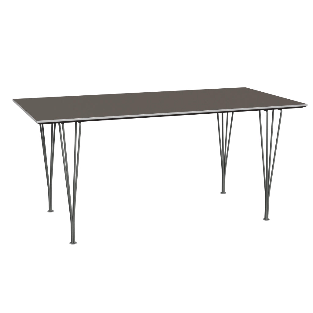 Rectangular - B638, Dining Table, 160 x 80 cm (Table Height - 72 cm) by Fritz Hansen #Fenix / Grey (718)/Brushed metal / Aluminium - Matt/Powder Coated Steel / Silver Grey (170)