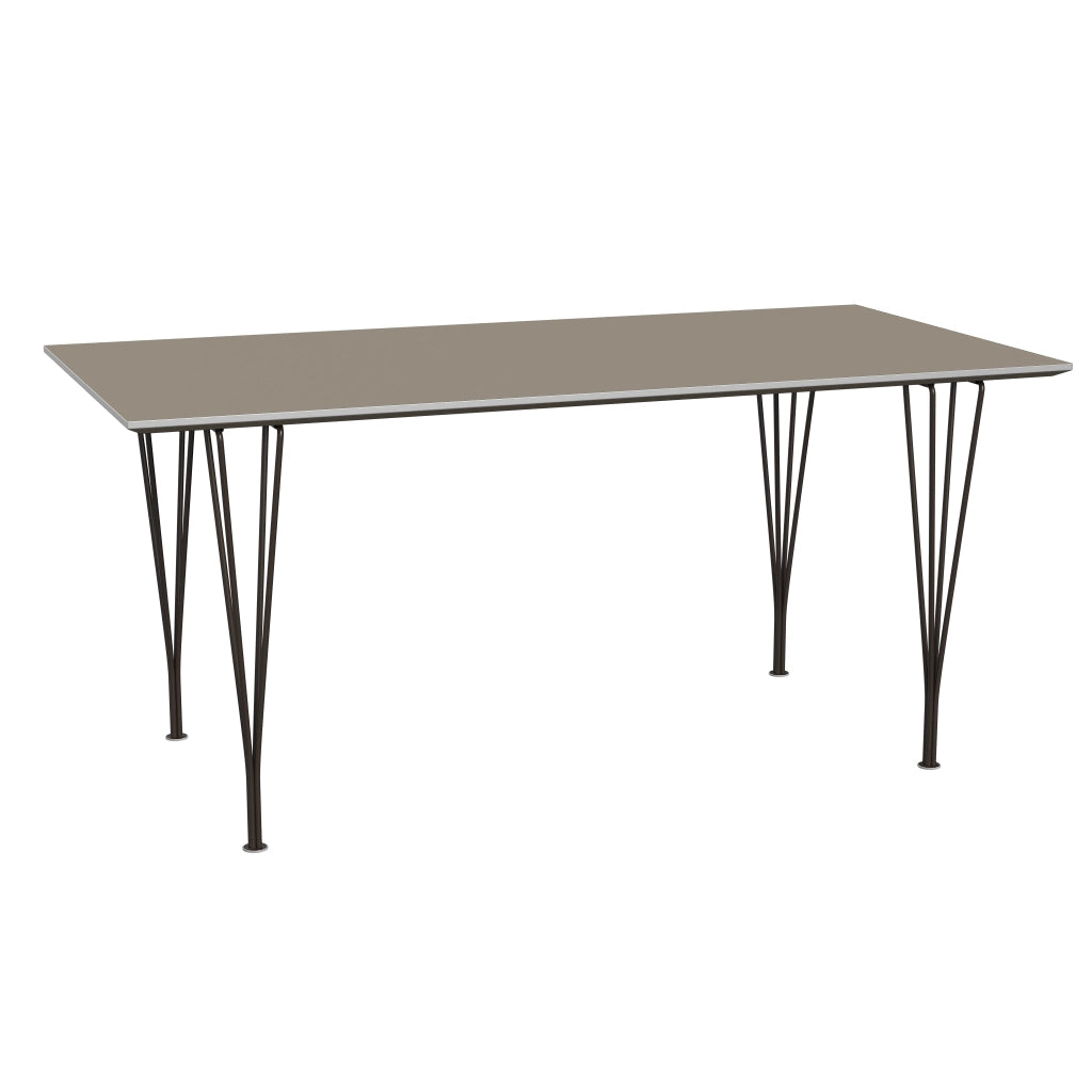 Rectangular - B638, Dining Table, 160 x 80 cm (Table Height - 72 cm) by Fritz Hansen #Fenix / Brown Ottawa (717)/Brushed metal / Aluminium - Matt/Powder Coated Steel / Brown Bronze (390)