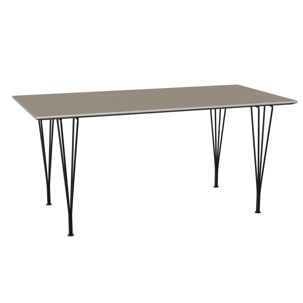 Rectangular - B638, Dining Table, 160 x 80 cm (Table Height - 72 cm) by Fritz Hansen #Fenix / Brown Ottawa (717)/Brushed metal / Aluminium - Matt/Powder Coated Steel / Black (190)