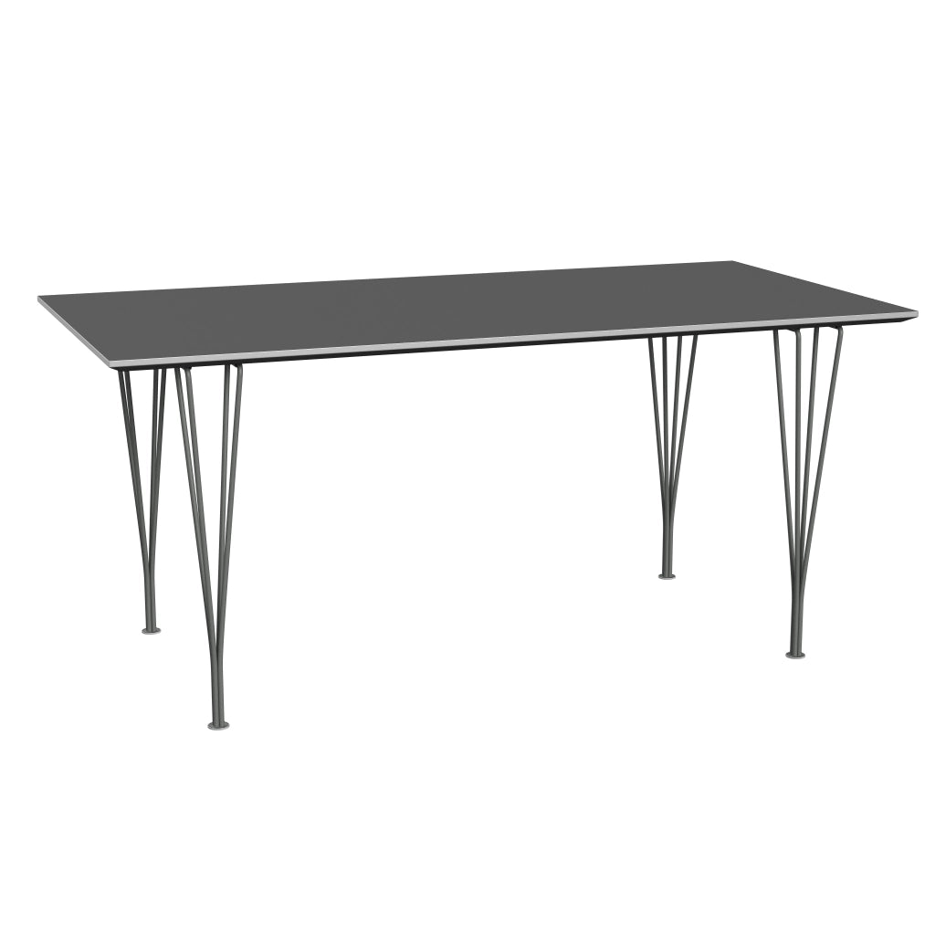 Rectangular - B638, Dining Table, 160 x 80 cm (Table Height - 72 cm) by Fritz Hansen #Fenix / Grey Bromo (724)/Brushed metal / Aluminium - Matt/Powder Coated Steel / Silver Grey (170)