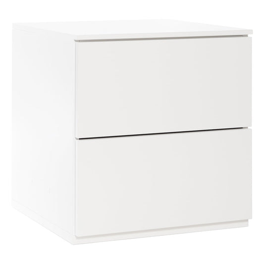 Fuuga nightstand with two drawers, white