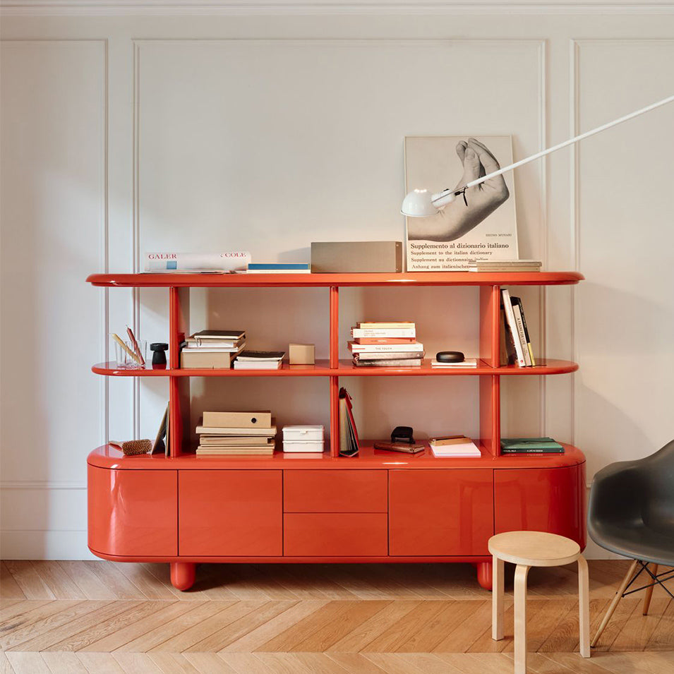 Freestanding Bookcase EXPLORER 234 XL by Bd Barcelona Design #Coral Red
