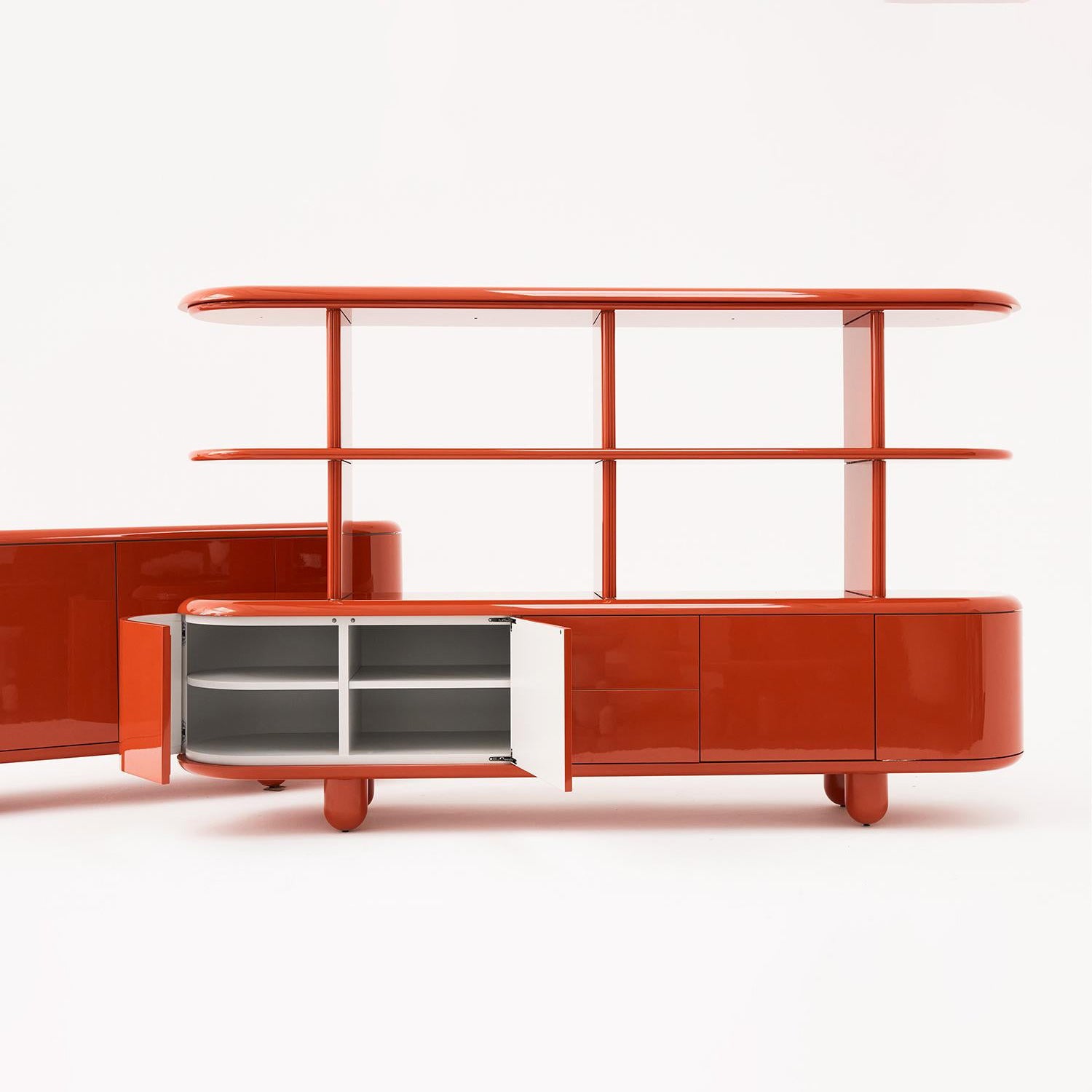 Freestanding Bookcase EXPLORER 234 XL by Bd Barcelona Design #Coral Red