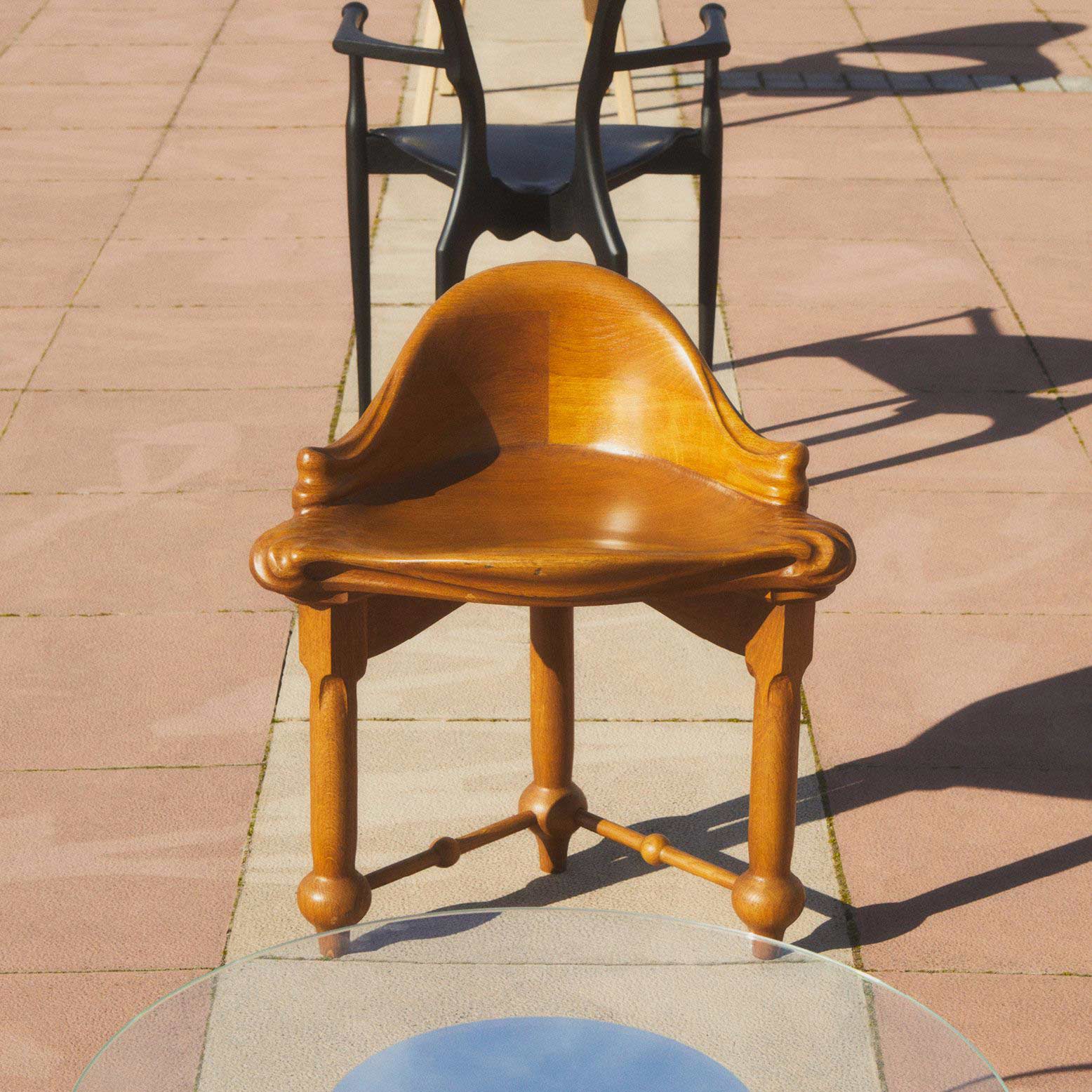 Solid Wood Stool Calvet by Bd Barcelona Design
