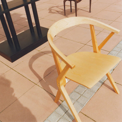 CHAIR B - Folding wooden chair with armrests, Not upholstered seat