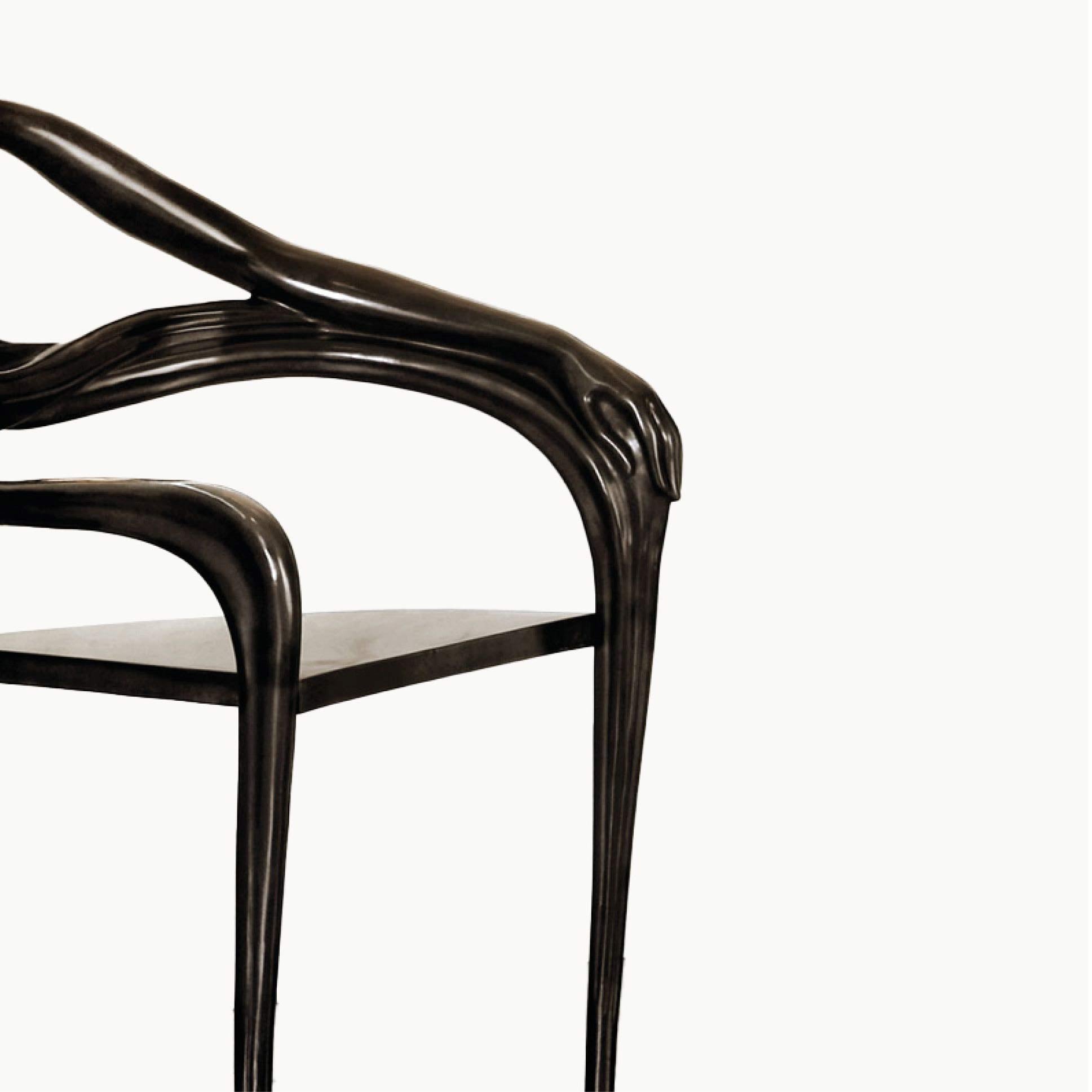 Brass Chair With Armrests Leda by Bd Barcelona Design #Black Label