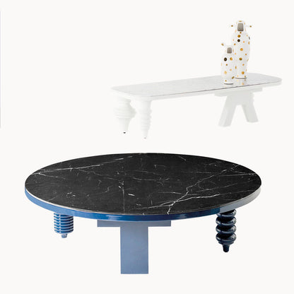 Round Low Marble Coffee Table Multileg by Bd Barcelona Design