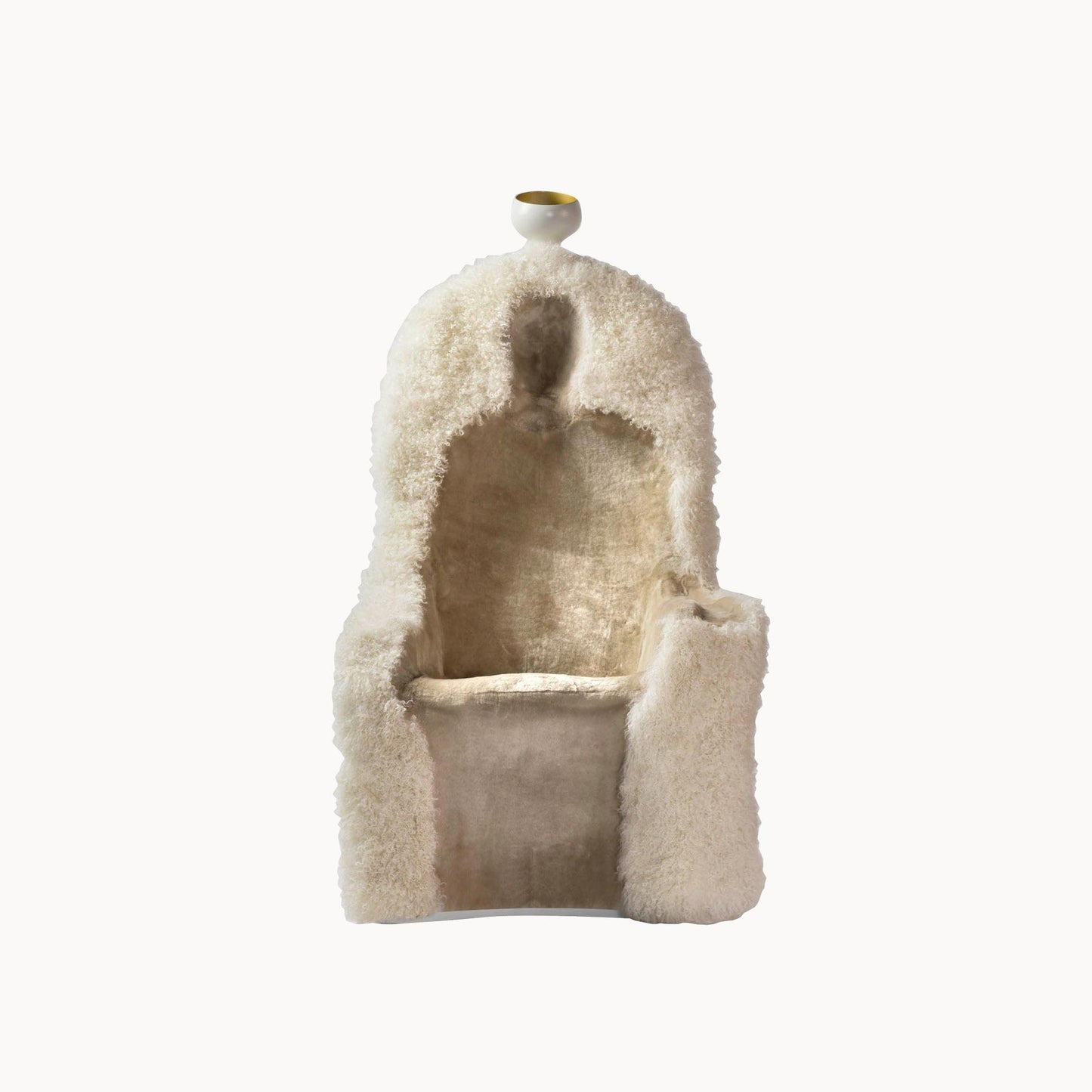 High-Back Fur Armchair With Armrests Invisible Personage by Bd Barcelona Design