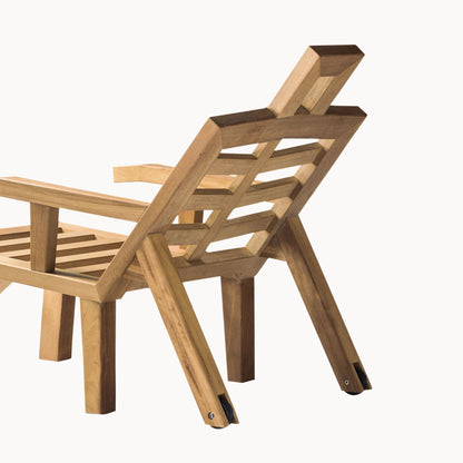 Iroko Deck Chair With Armrests Portlligat by Bd Barcelona Design