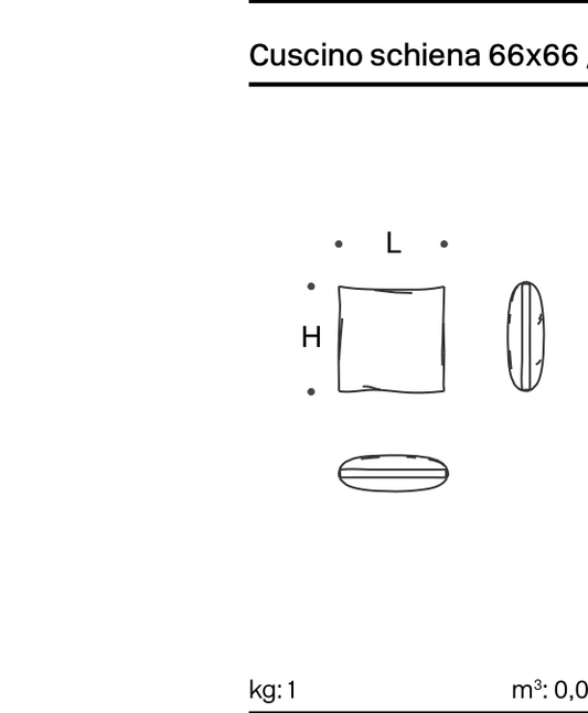Pixel Back cushion 66x66 - Cover Technical Drawing