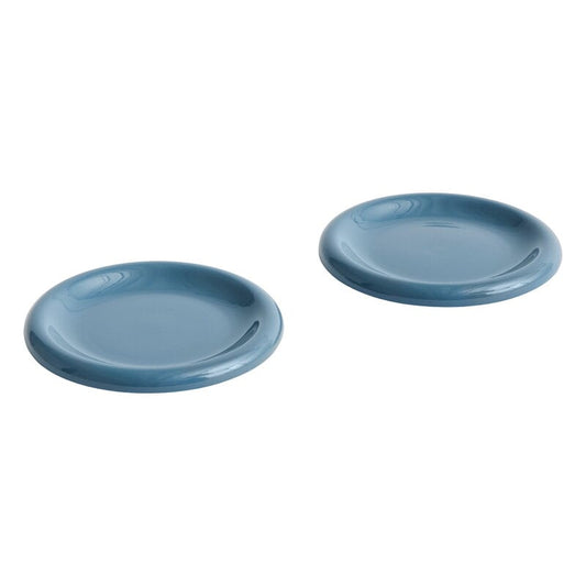 Barro plate by HAY #set of 2, 18 cm, dark blue #