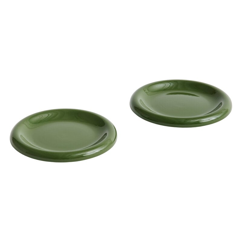 Barro plate by HAY #set of 2, 18 cm, green #