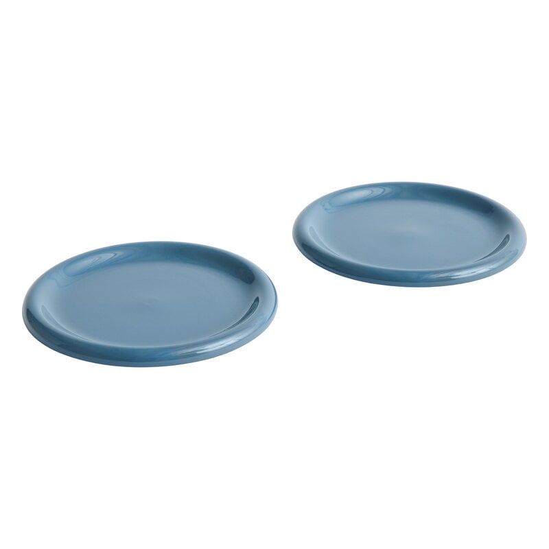 Barro plate by HAY #set of 2, 24 cm, dark blue #