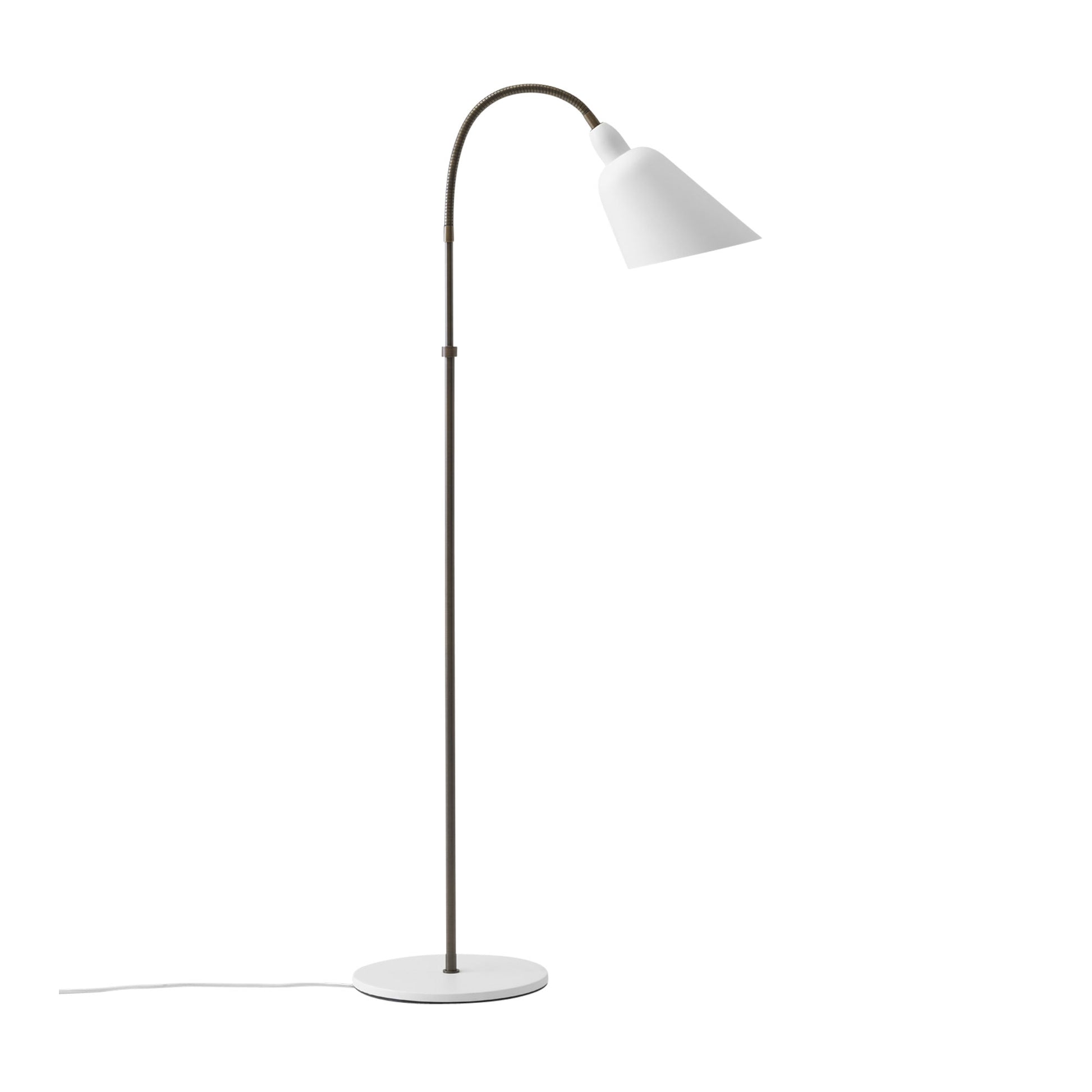 Bellevue AJ7 Floor Lamp Anniversary Edition by &tradition #White/ Bronzed Brass