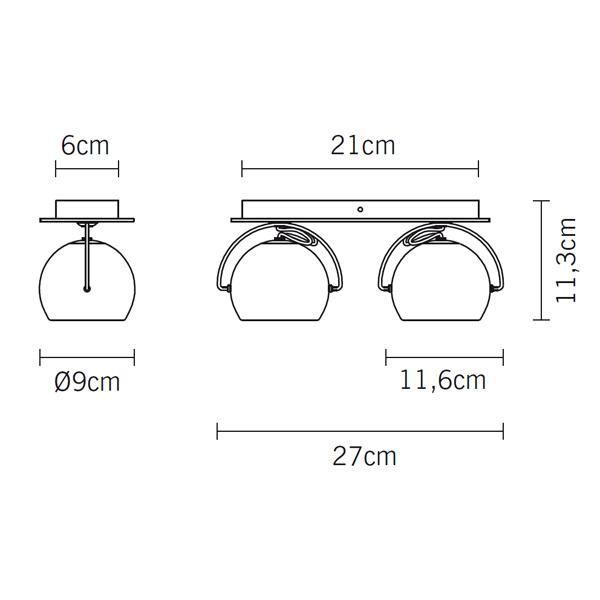 Fabbian Beluga Wall & Ceiling Light Double Clear