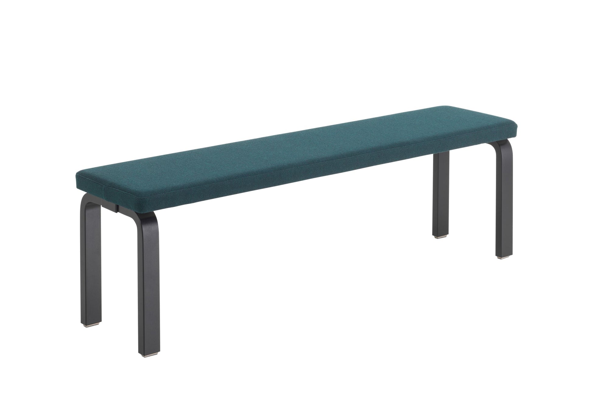 Aalto bench 168B Upholstered - black lacquered / Fabric