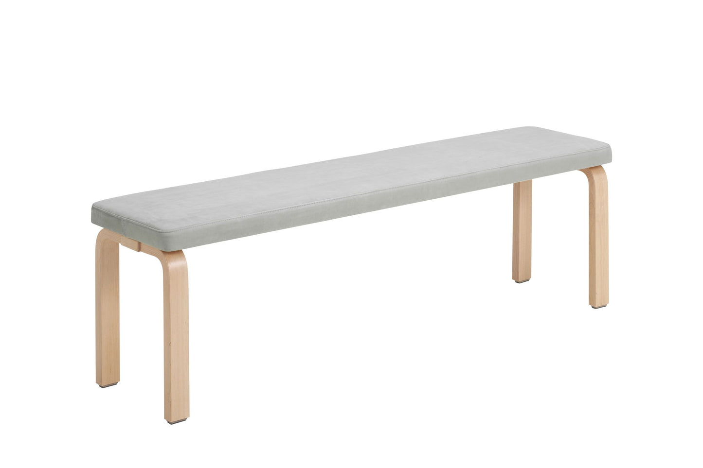 Aalto bench 168B Upholstered - birch / Leather