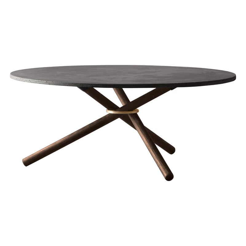 Bertha coffee table by Eberhart Furniture #90 cm, dark concrete - dark oak #