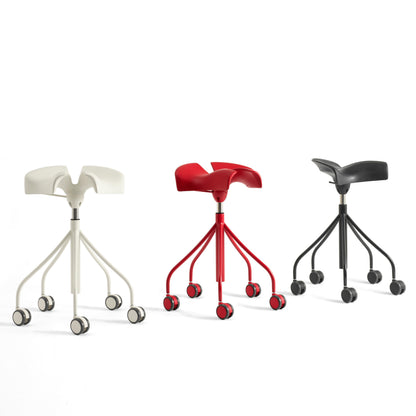 Trestle-Based Office Stool With Castors Binaria by Bd Barcelona Design