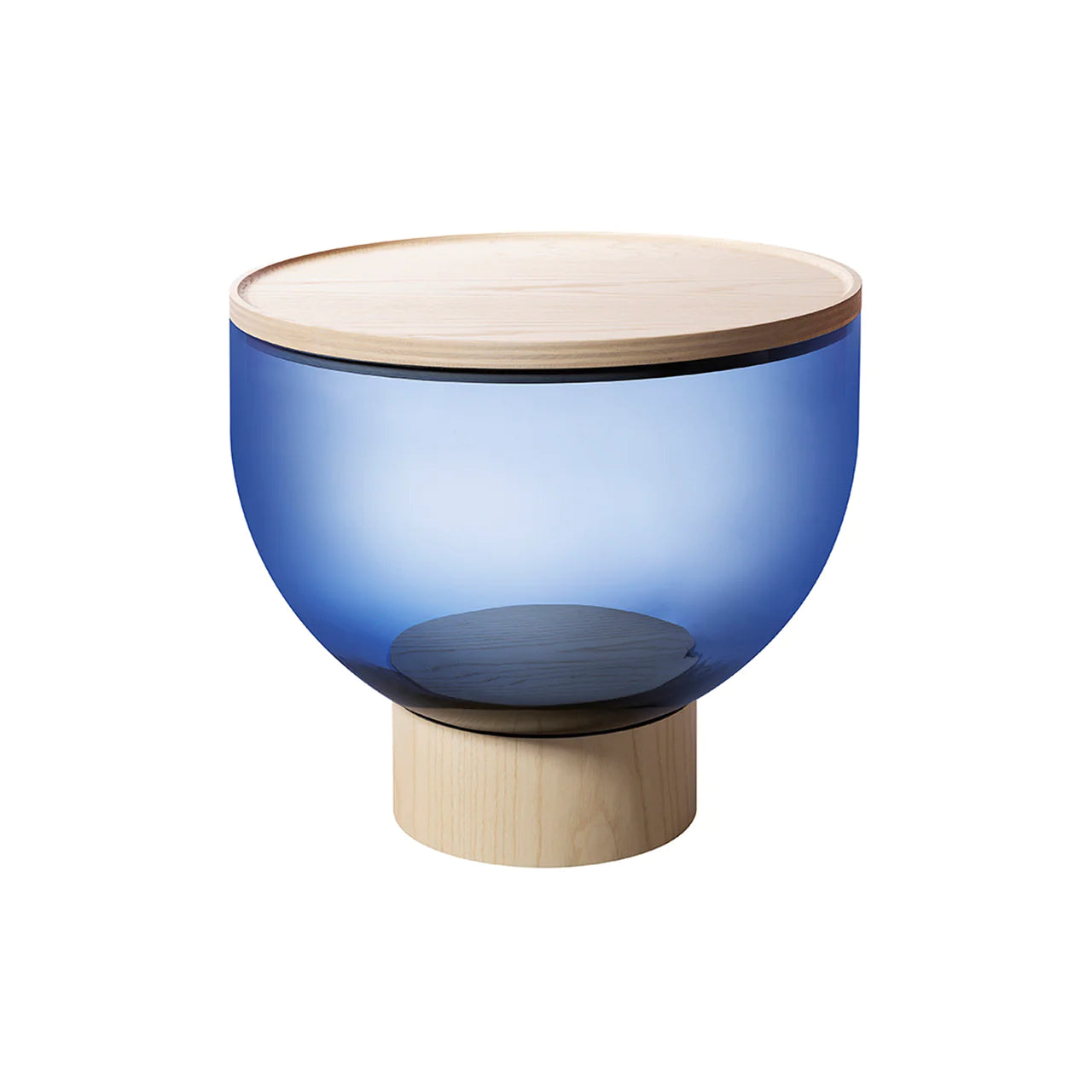Mastea - Round Murano Glass Coffee Table by Miniforms #Ash/Blue Blown Glass