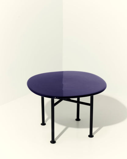 Carmel coffee table, 60 x 60 cm, black semi matt - pacific blue