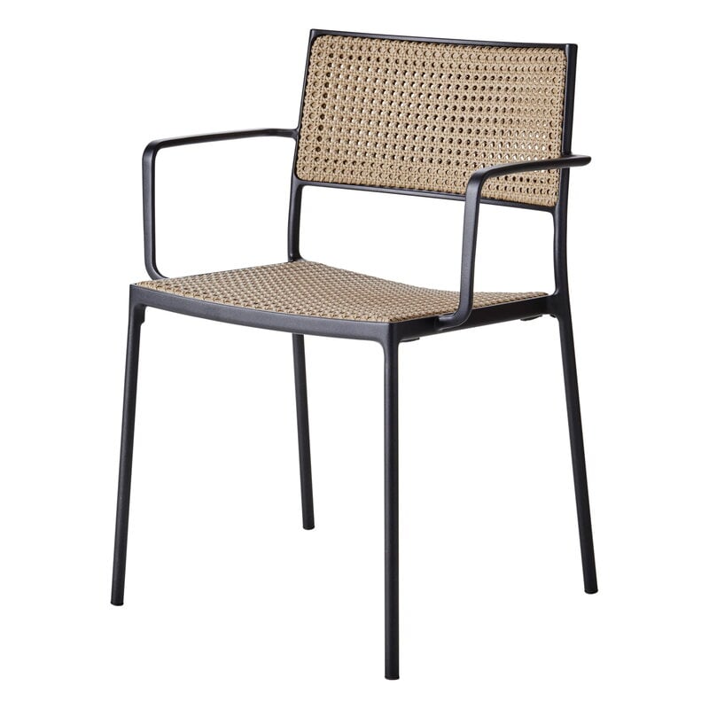 Less armchair by Cane-line #stackble, grey - French weave natural #