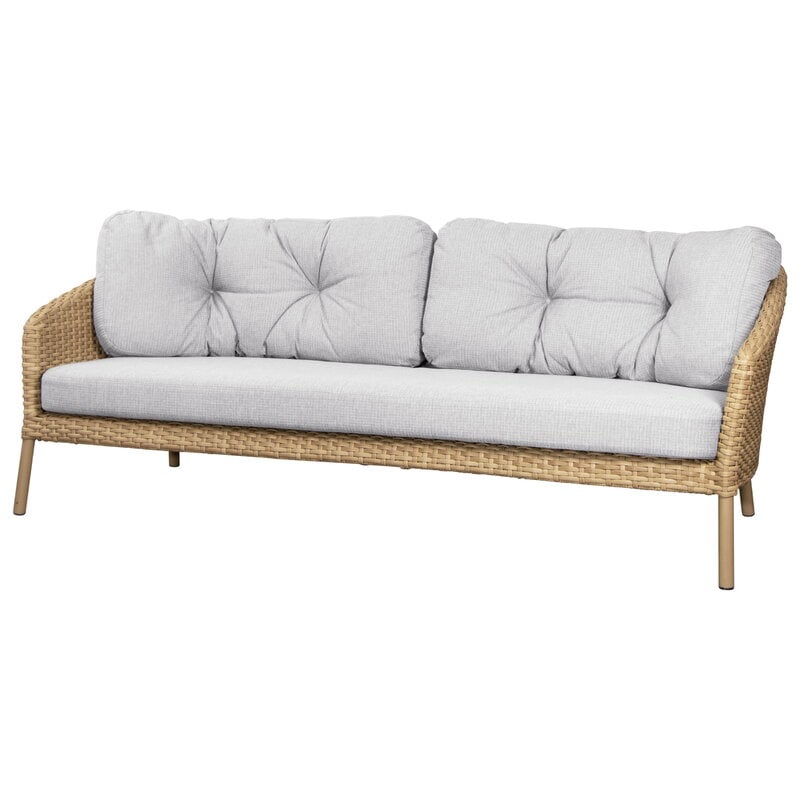 Ocean 3-seater sofa by Cane-line #large, natural - white grey #