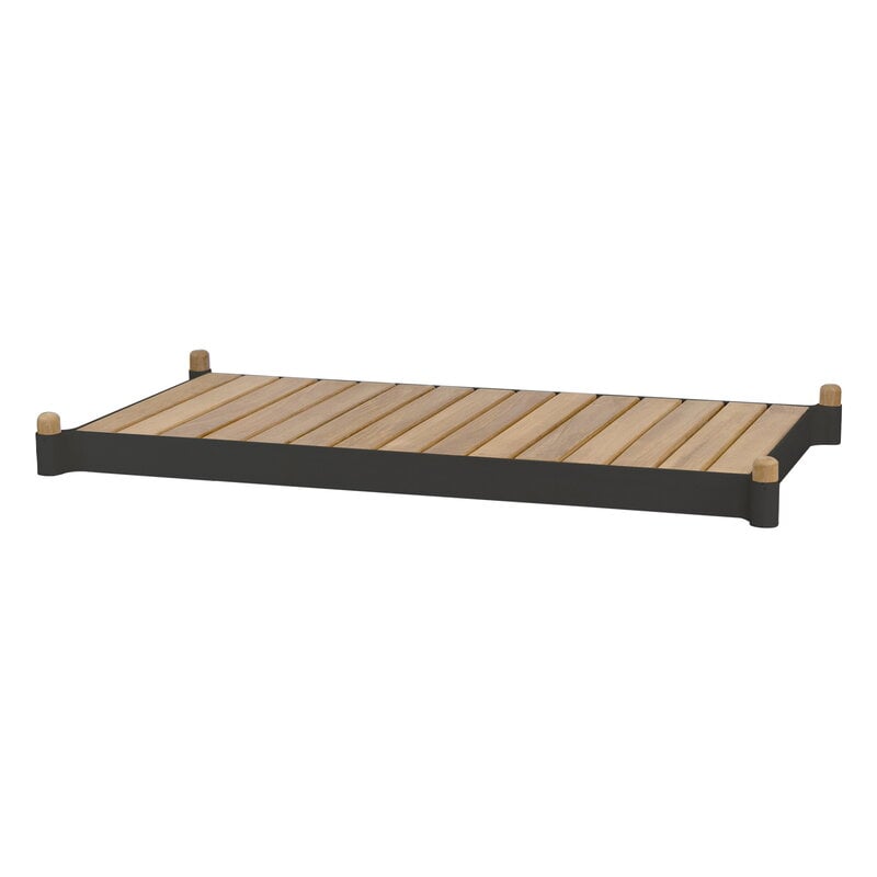 Sticks bench for two planters by Cane-line #lava grey - teak #