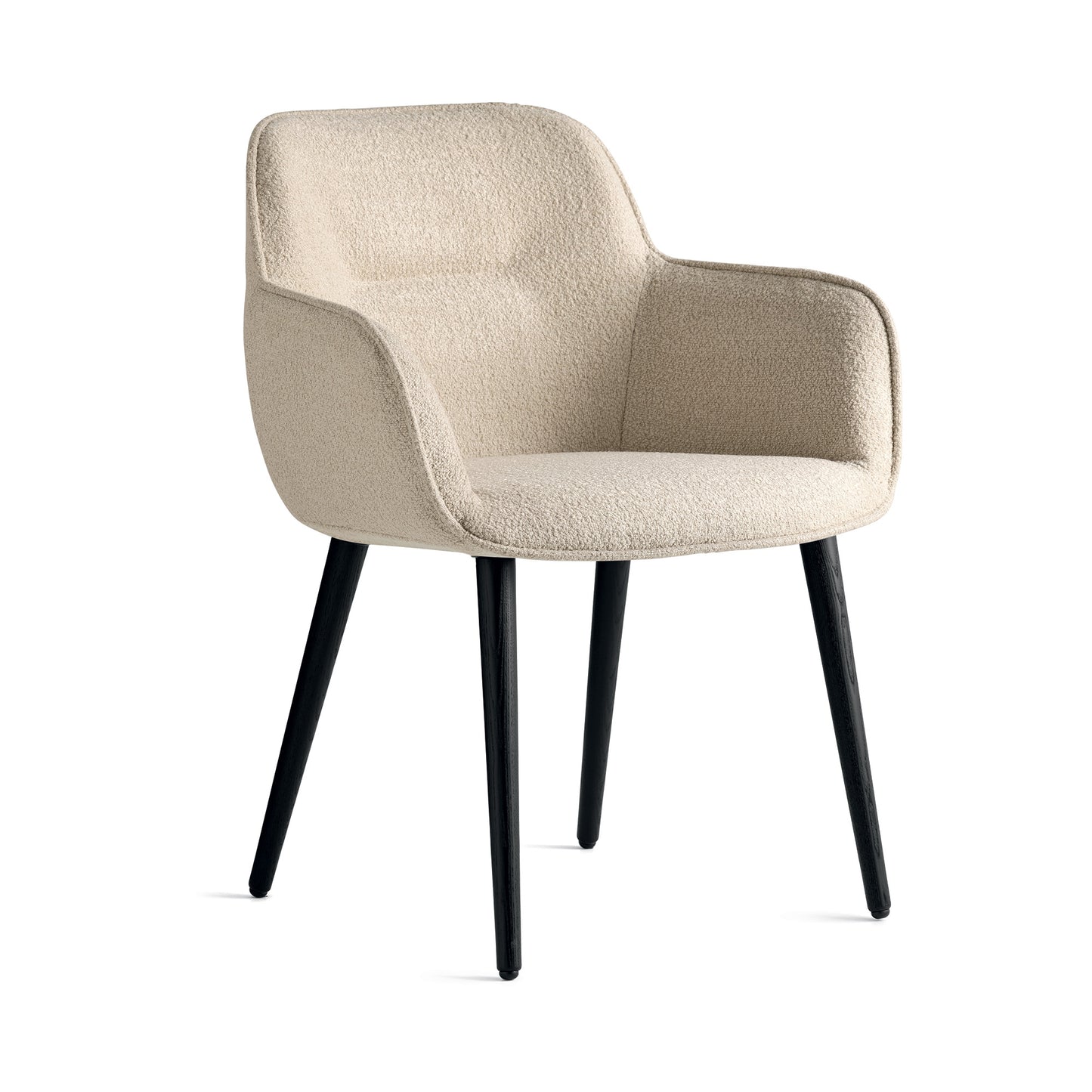 COCOON - Upholstered fabric chair with wooden legs by Calligaris