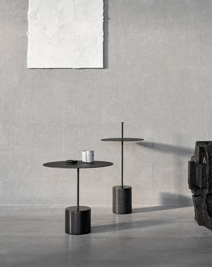 Calibre side table w. handle, high, black - Nero Marquina marble