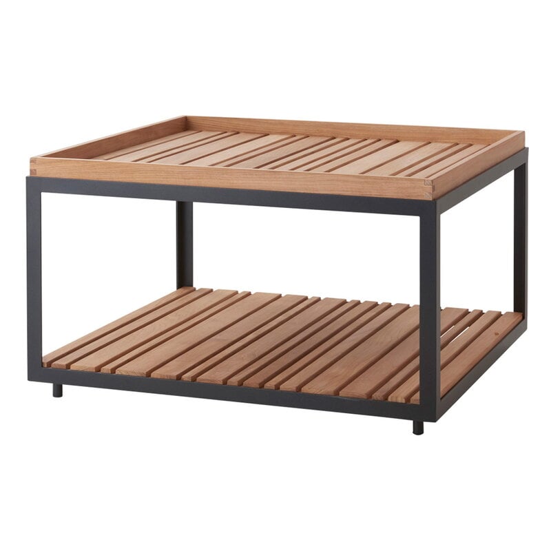 Level coffee table by Cane-line #large, teak - lava grey #
