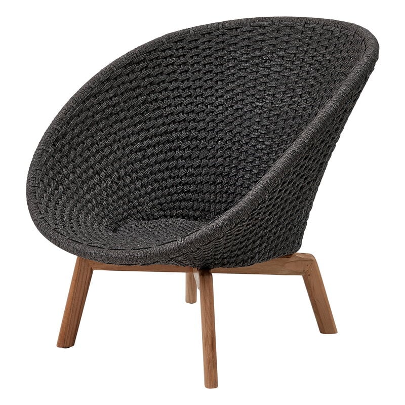 Peacock lounge chair by Cane-line #teak - dark grey #