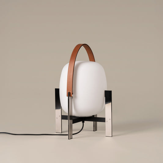 Cesta Metálica - LED Glass and Stainless Steel table lamp