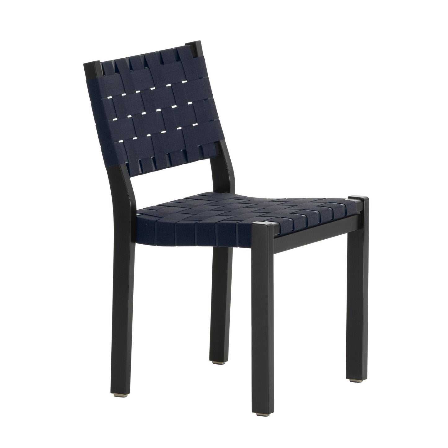 Artek Chair 611 — black lacquered/blue-black