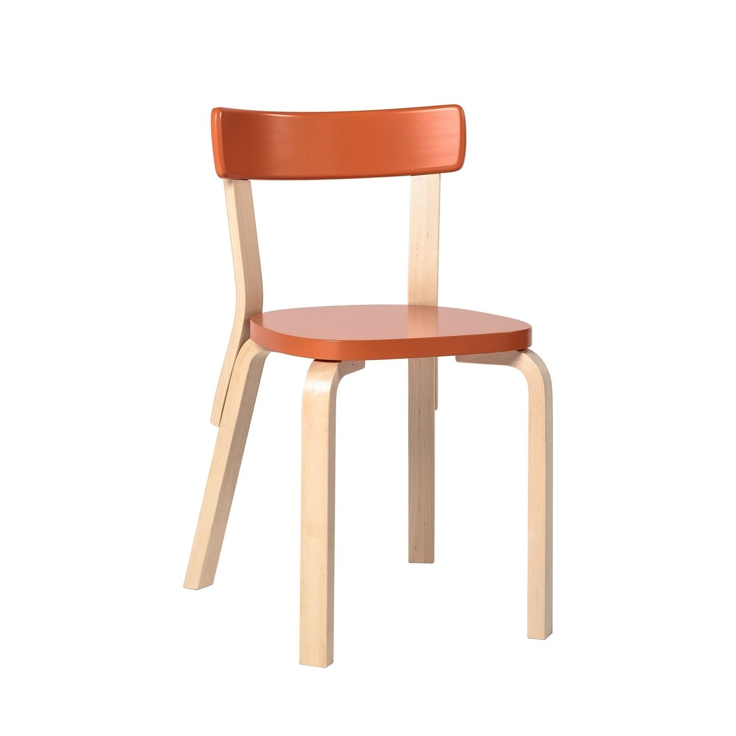 Artek Chair 69 — birch/lacquered orange