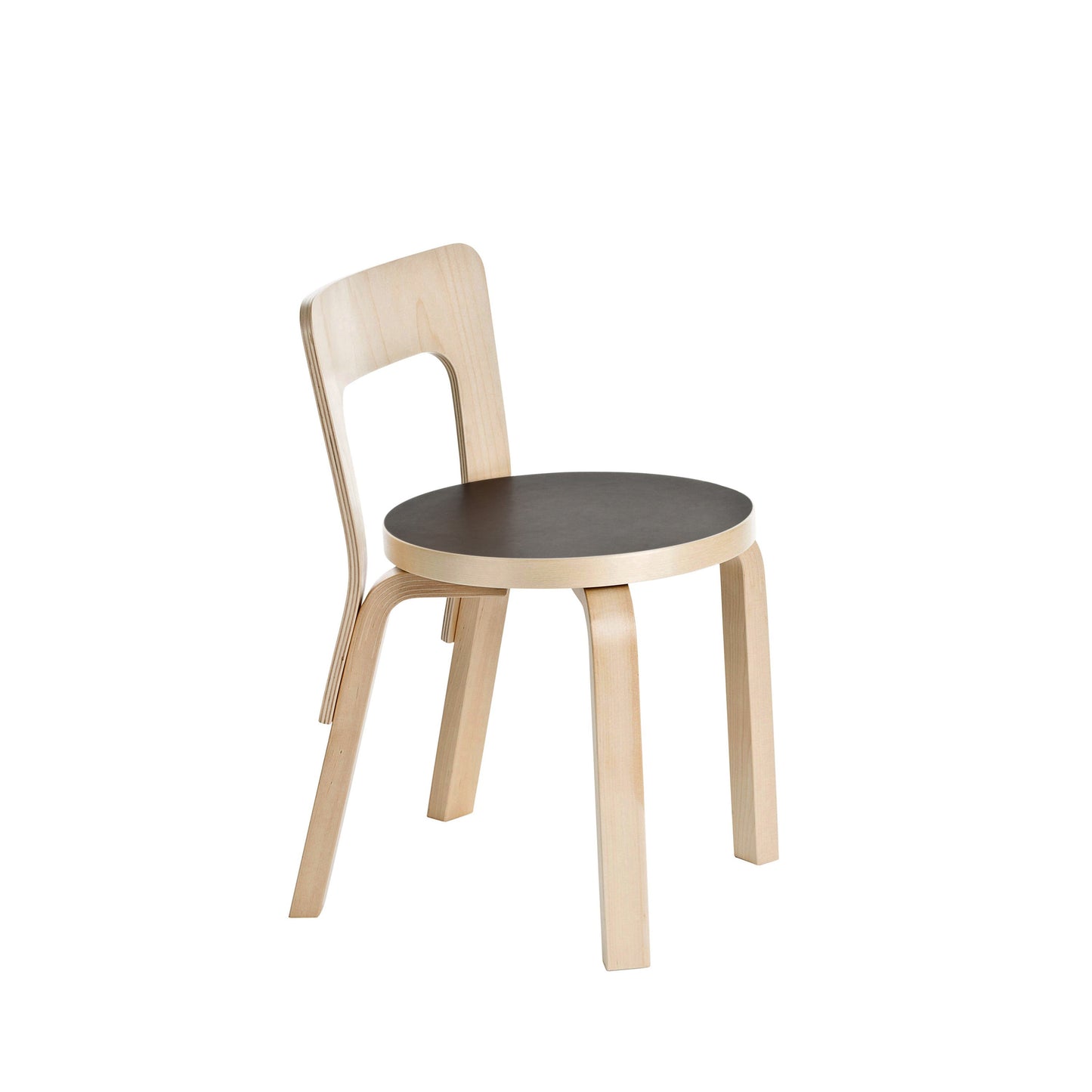 Artek Children's Chair N65 — birch/black linoleum