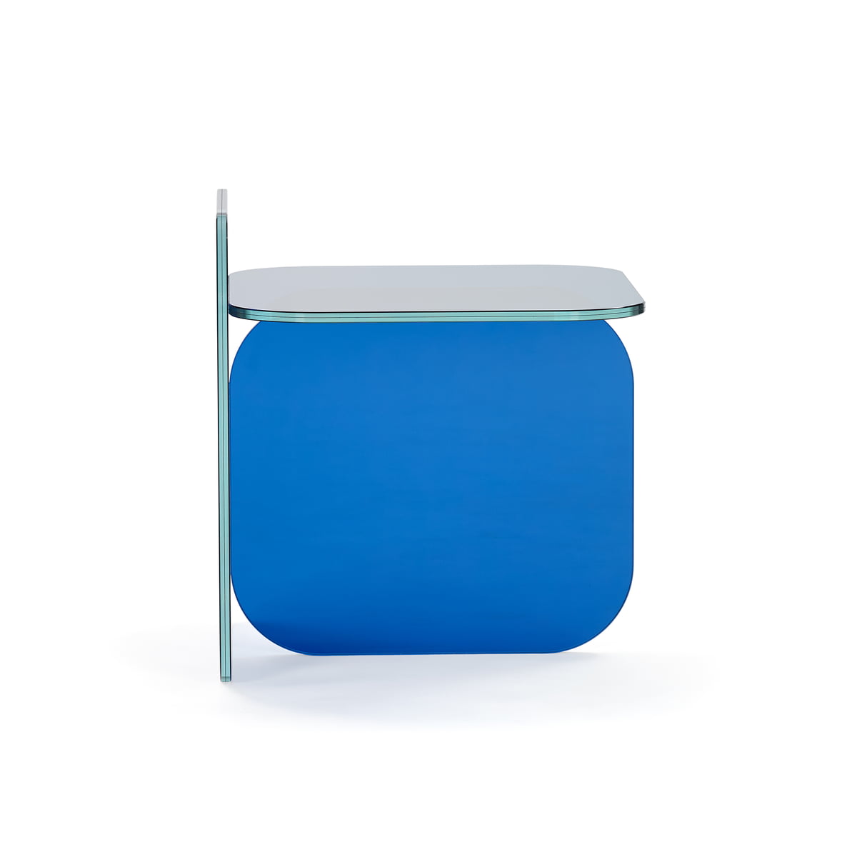 SOL - Rectangular glass side table #Royal Blue