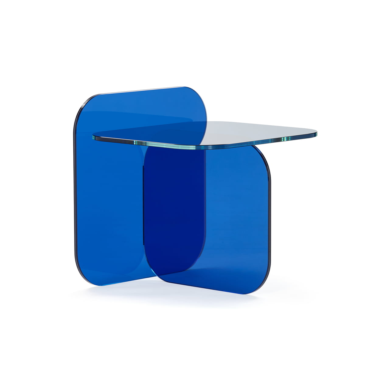 SOL - Rectangular glass side table #Royal Blue