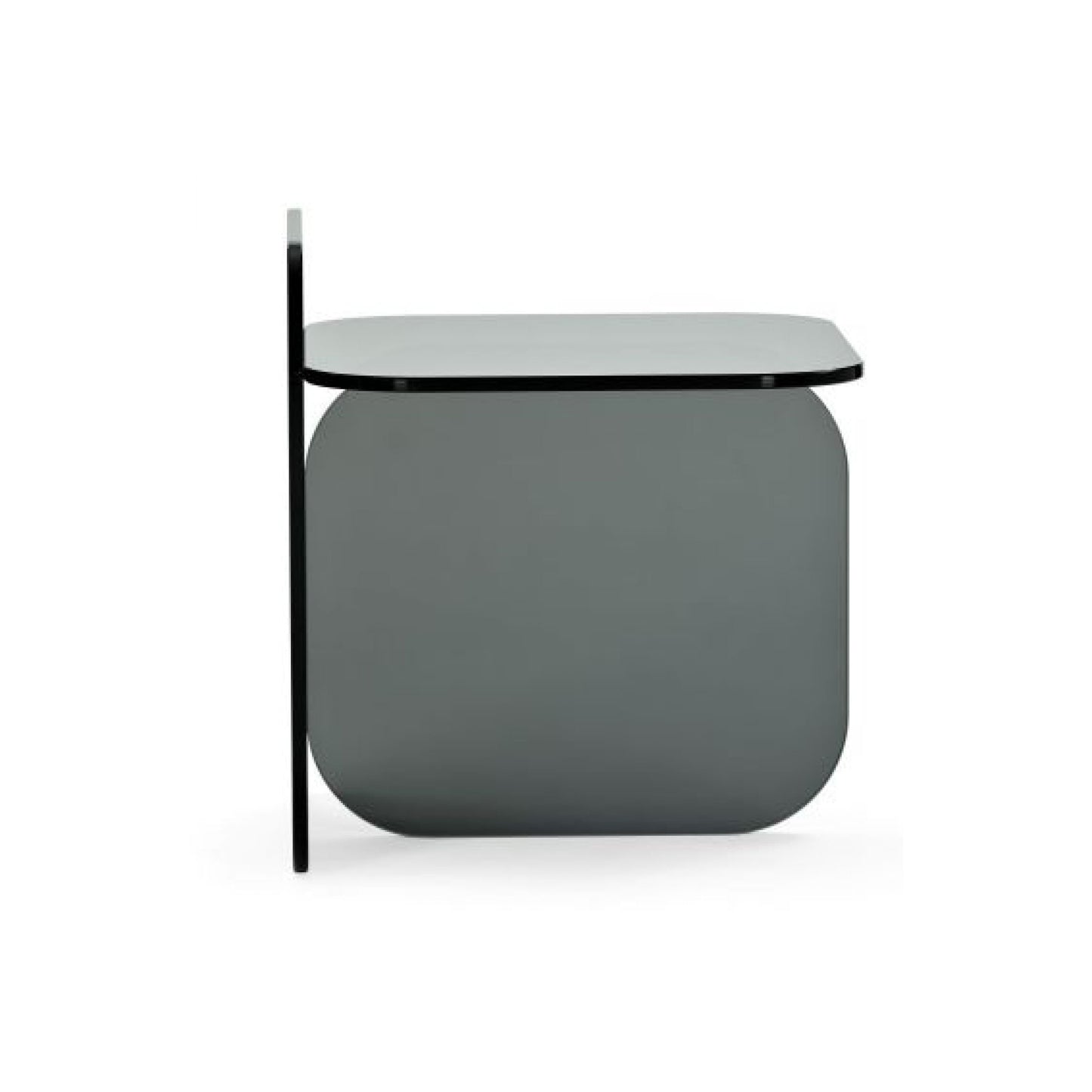 SOL - Rectangular glass side table #Grey