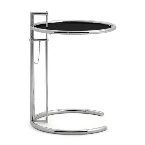 ADJUSTABLE TABLE E 1027 #Chrome #Black Metal