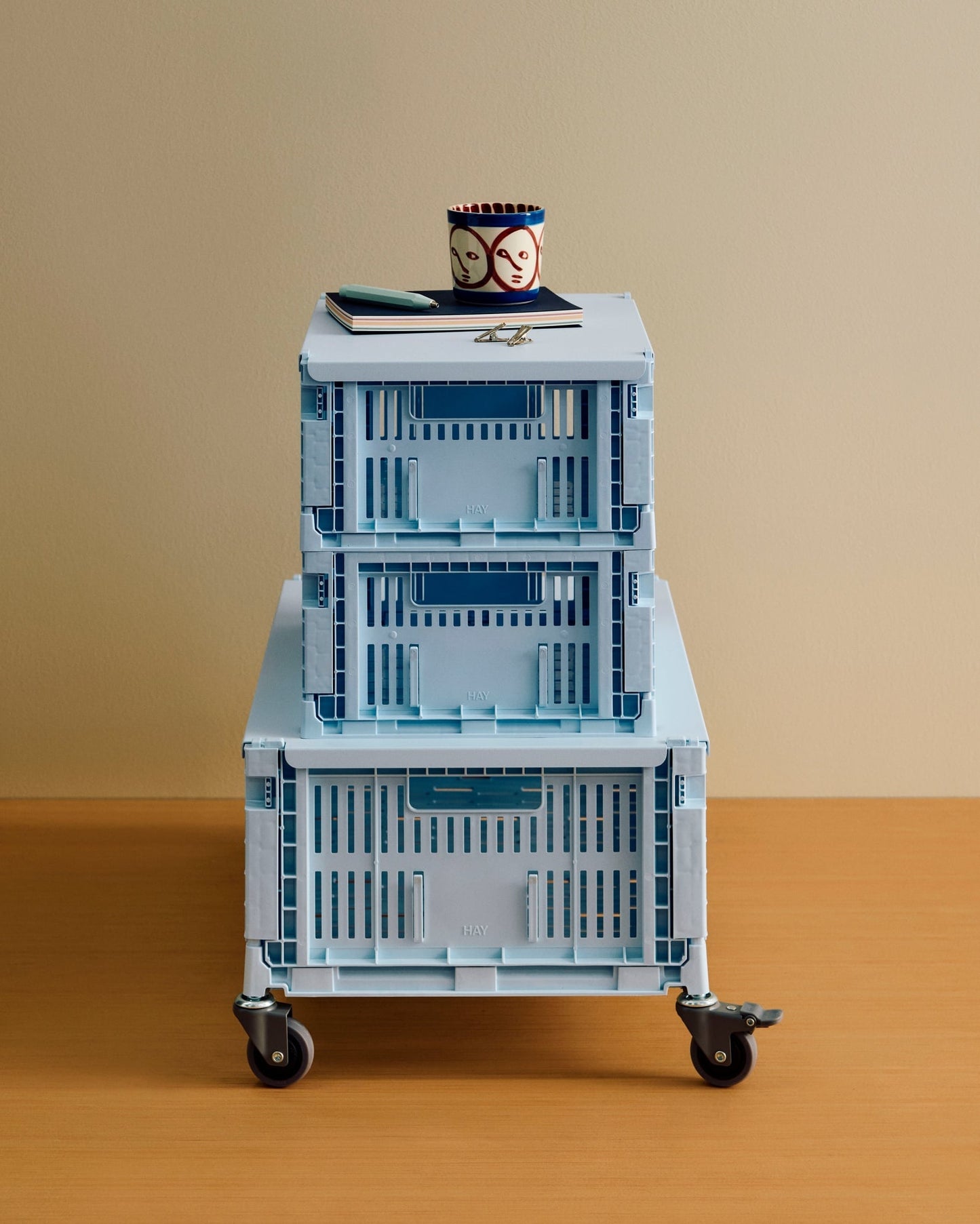 Colour Crate, S, recycled plastic, soft blue