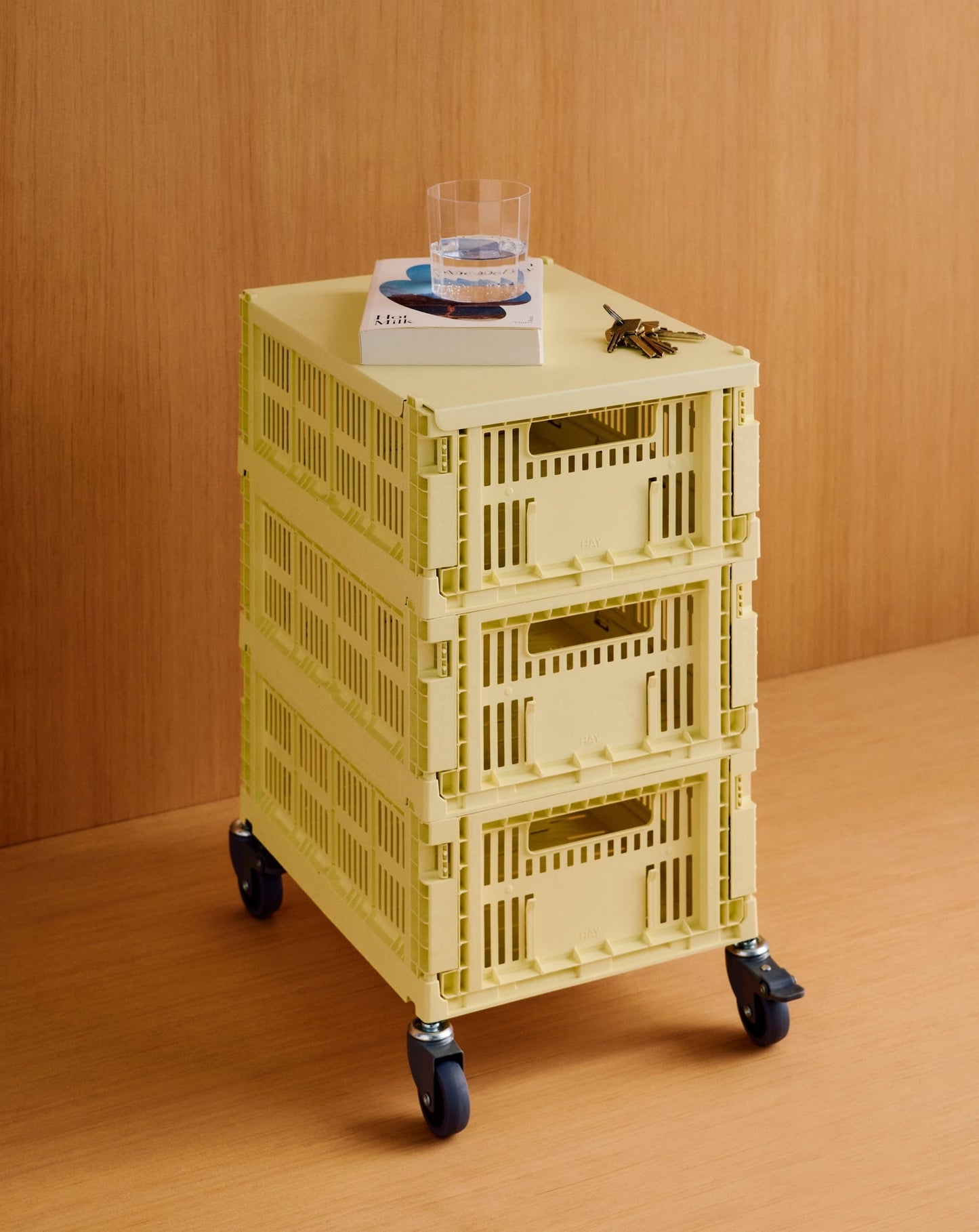 Colour Crate, M, recycled plastic, light yellow