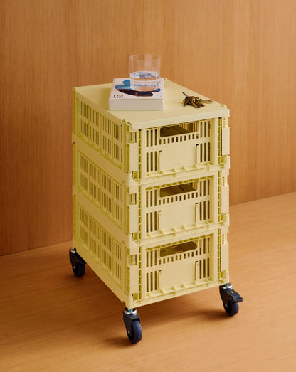 Colour Crate, M, recycled plastic, light yellow