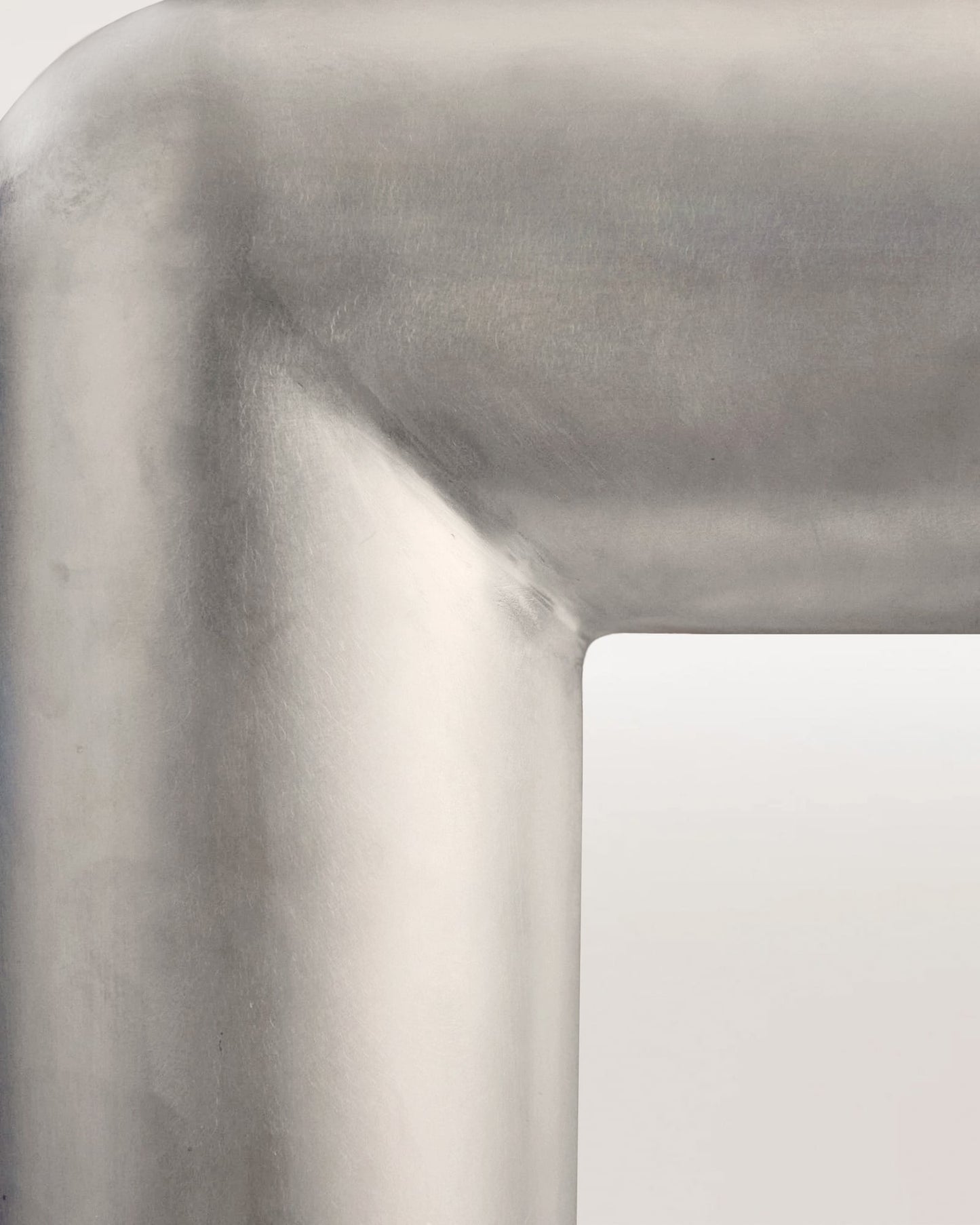 Cubio console table, 120 cm, raw aluminium