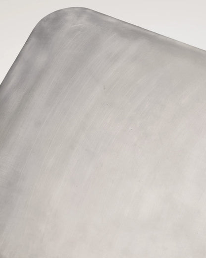 Cubio console table, 120 cm, raw aluminium