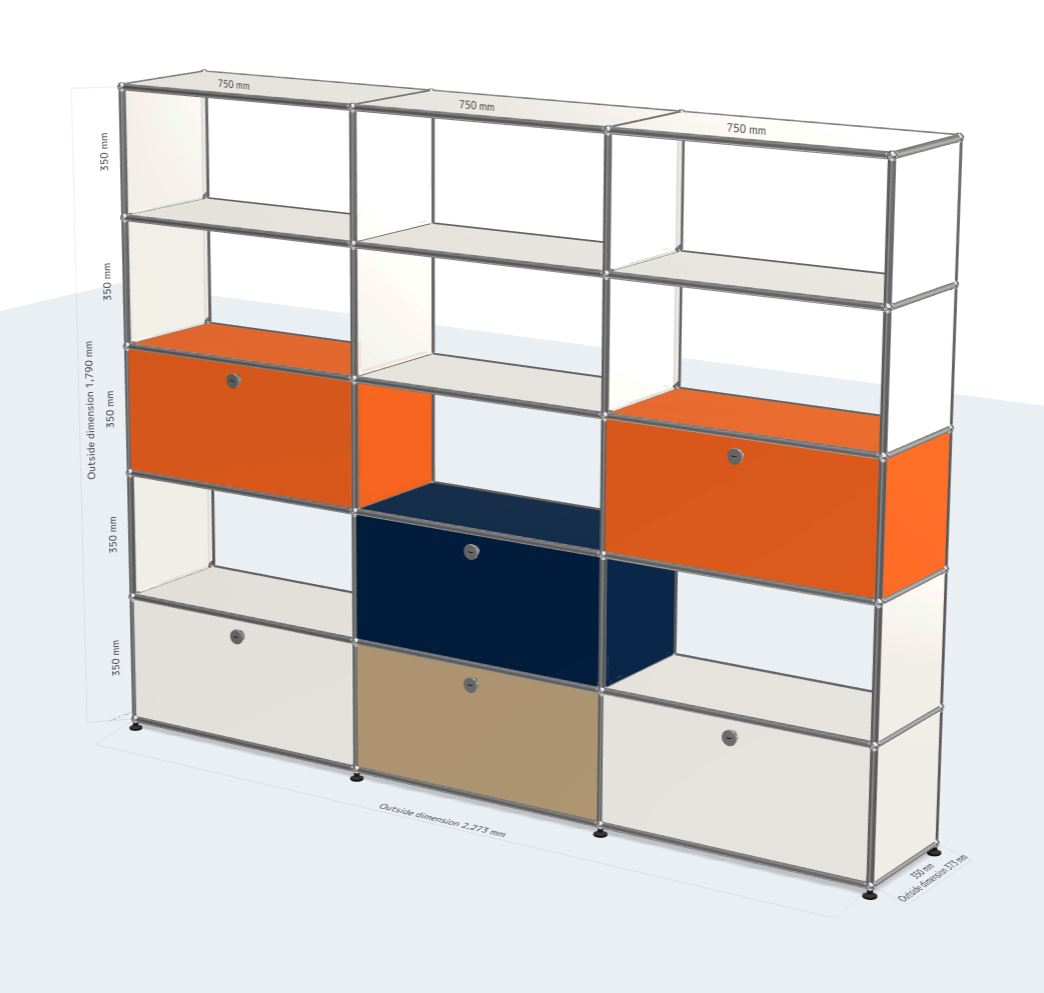 [Custom] 3x5 Module System (6 doors) [W(750+750+750)XD350xH(350+350+350+350+350)]