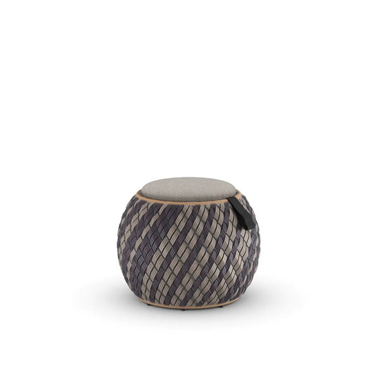 DEDON DALA Stool 60cm — Rioja fiber, Cool Taupe cushion