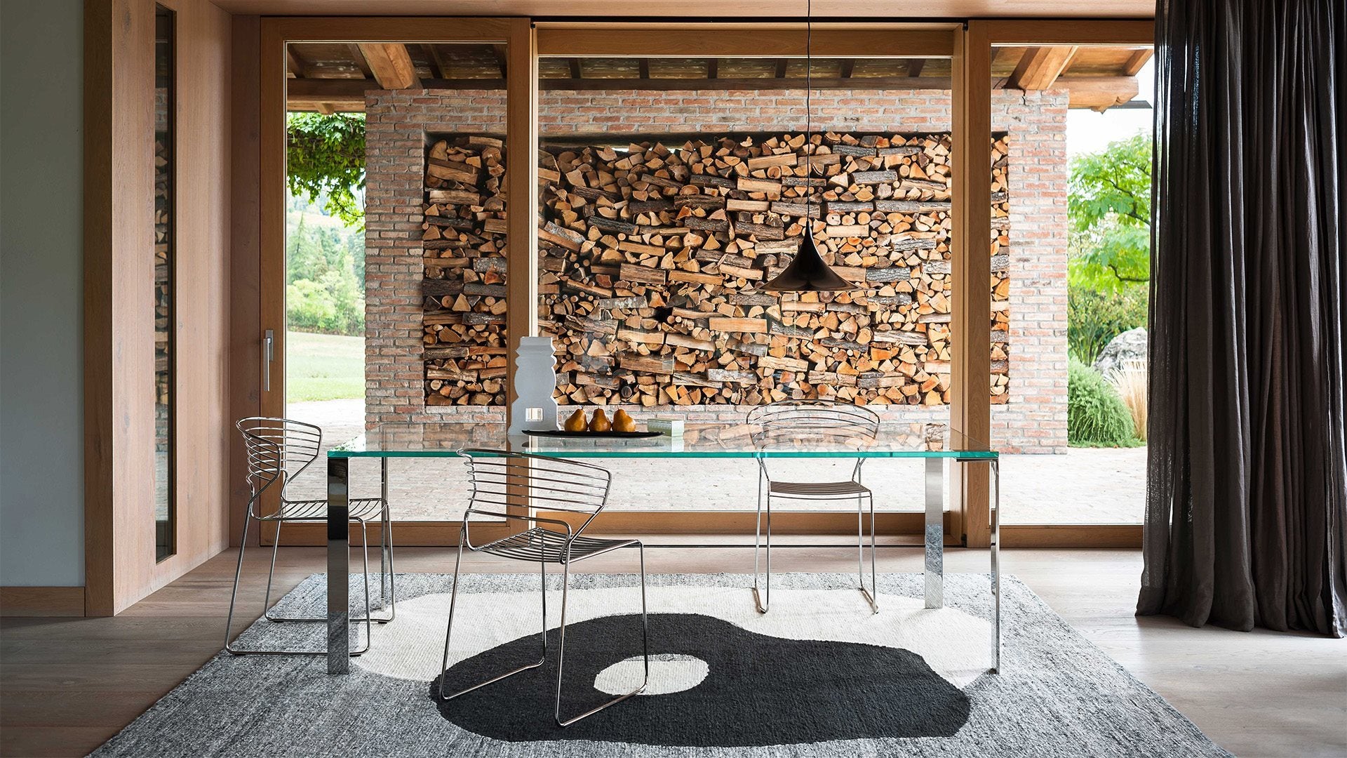 Liko Glass Glass And Steel Table